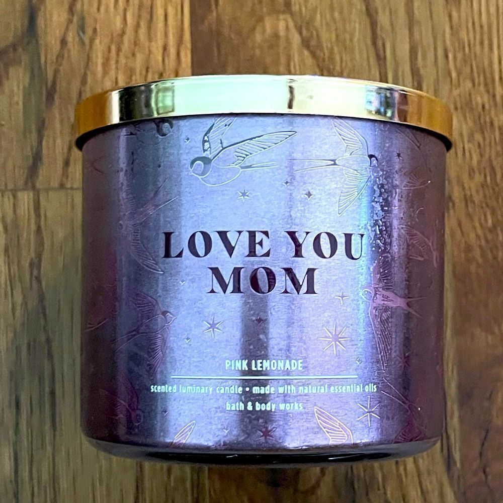 Bath & Body Works Love you Mom Pink Lemonade 3 Wick Candle NWT
